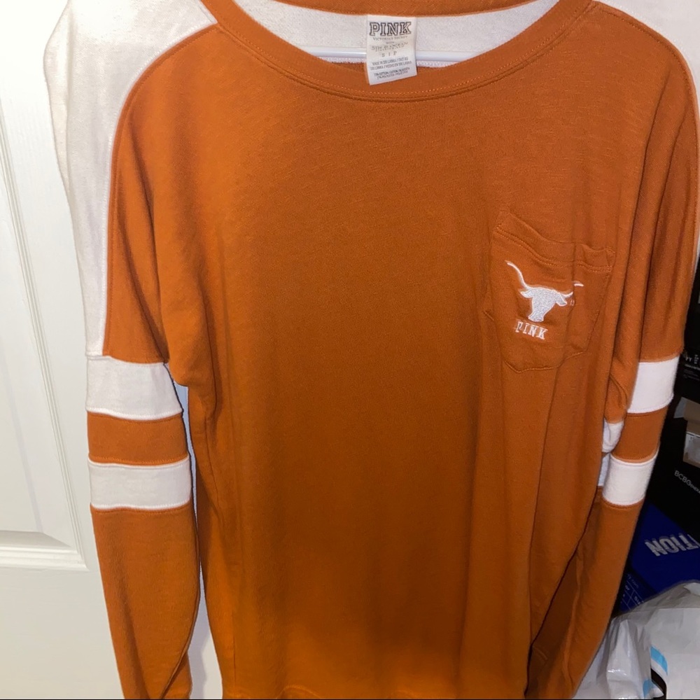 Pink Victoria secret Longhorns sweater